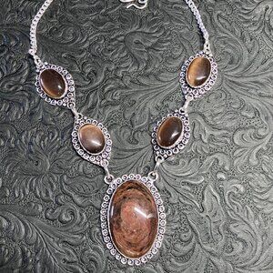 Copper Sheen Obsidian Necklace
